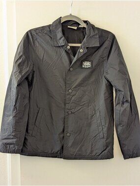 Vans Black "Off The Wall" Nylon Button-Up Jacket